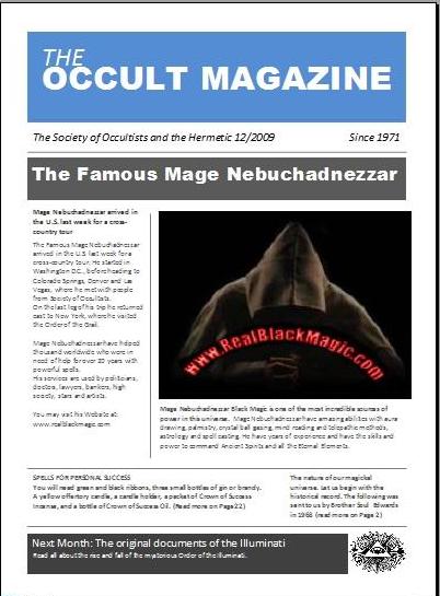The Occult
                  Magazine about the Famous Black Magician